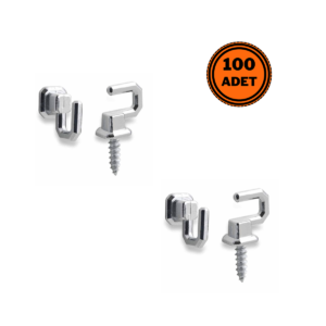 100 Adet Osena Anahtar Askısı Kanca Metal Krom Kod: 4147