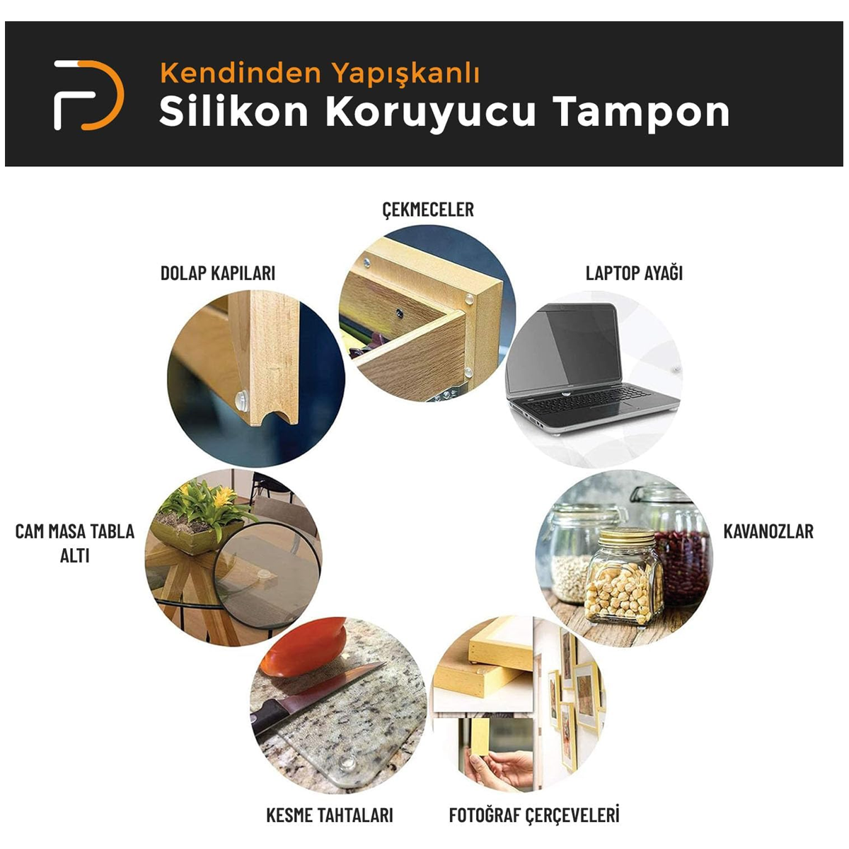 100 Adet Pacific Silikon Bazlı Ses Kesici Stoper Şeffaf Çap:10 mm - Görsel 4