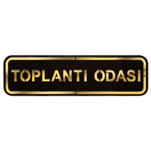 Abs Lüx Çift Katlı Yönlendirme Levhası Siyah-Altın Toplantı Odası