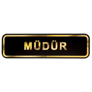 Abs Lüx Çift Katlı Yönlendirme Levhası Siyah-Altın Müdür