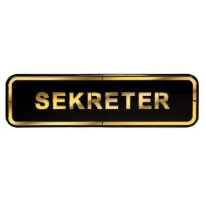 Abs Lüx Çift Katlı Yönlendirme Levhası Siyah-Altın Sekreter