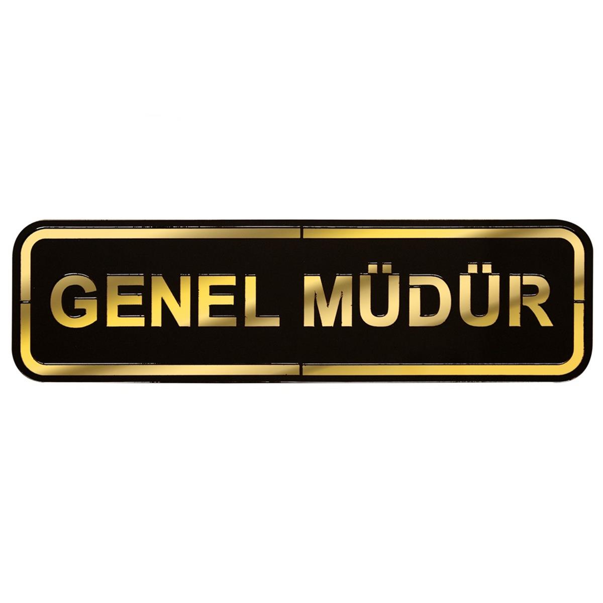 Abs Lüx Çift Katlı Yönlendirme Levhası Siyah-Altın Genel Müdür