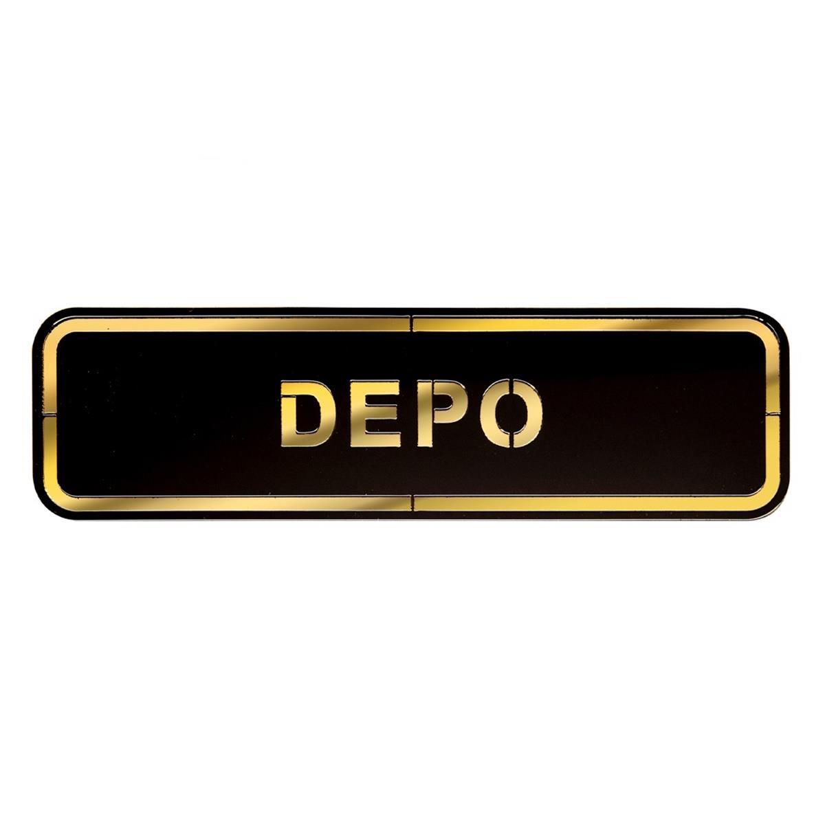 Abs Lüx Çift Katlı Yönlendirme Levhası Siyah-Altın Depo
