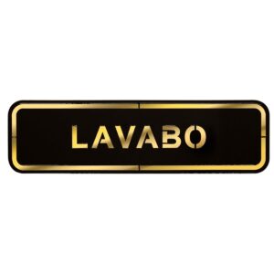 Abs Lüx Çift Katlı Yönlendirme Levhası Siyah-Altın Lavabo