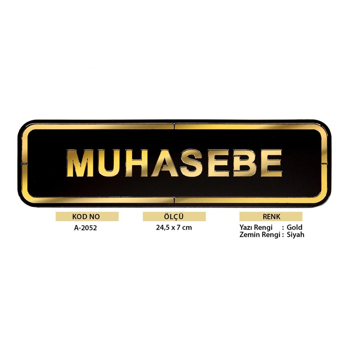 Abs Lüx Çift Katlı Yönlendirme Levhası Siyah-Altın Muhasebe - Görsel 2