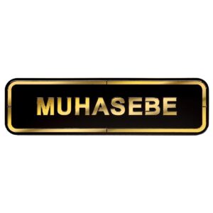 Abs Lüx Çift Katlı Yönlendirme Levhası Siyah-Altın Muhasebe