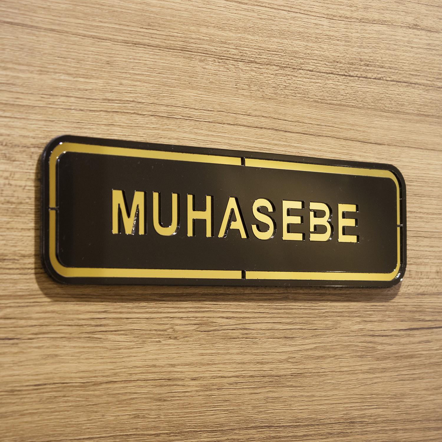 Abs Lüx Çift Katlı Yönlendirme Levhası Siyah-Altın Muhasebe - Görsel 4