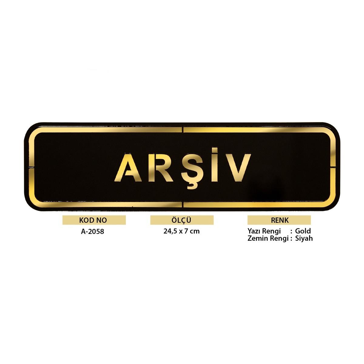 Abs Lüx Çift Katlı Yönlendirme Levhası Siyah-Altın Arşiv - Görsel 2