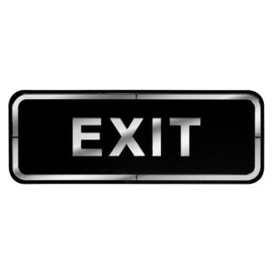 Abs Lüx Çift Katlı Yönlendirme Levhası Siyah-Gümüş Exit