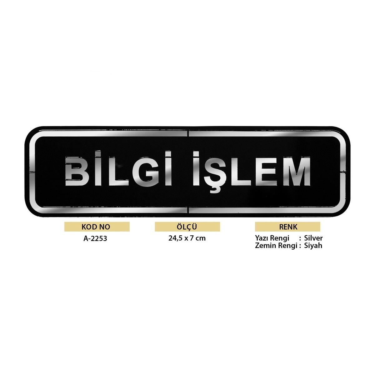 Abs Lüx Çift Katlı Yönlendirme Levhası Siyah-Gümüş Bilgi İşlem - Görsel 2