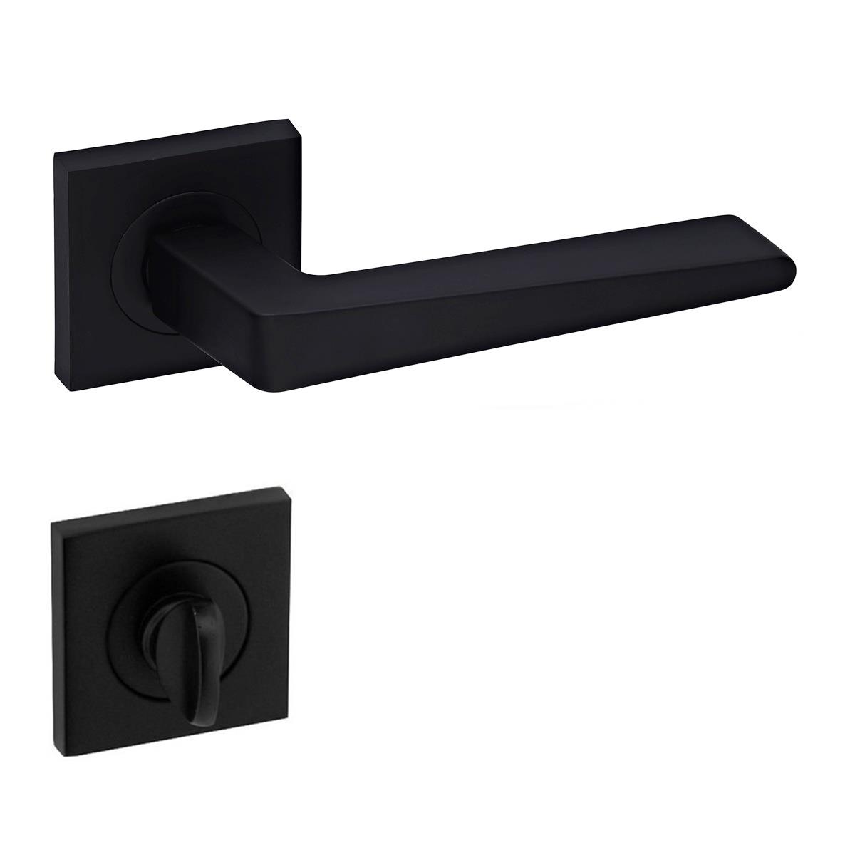 Arpat Porto Kare Rozetli Wc Kapı Kolu Mat Siyah - Görsel 2