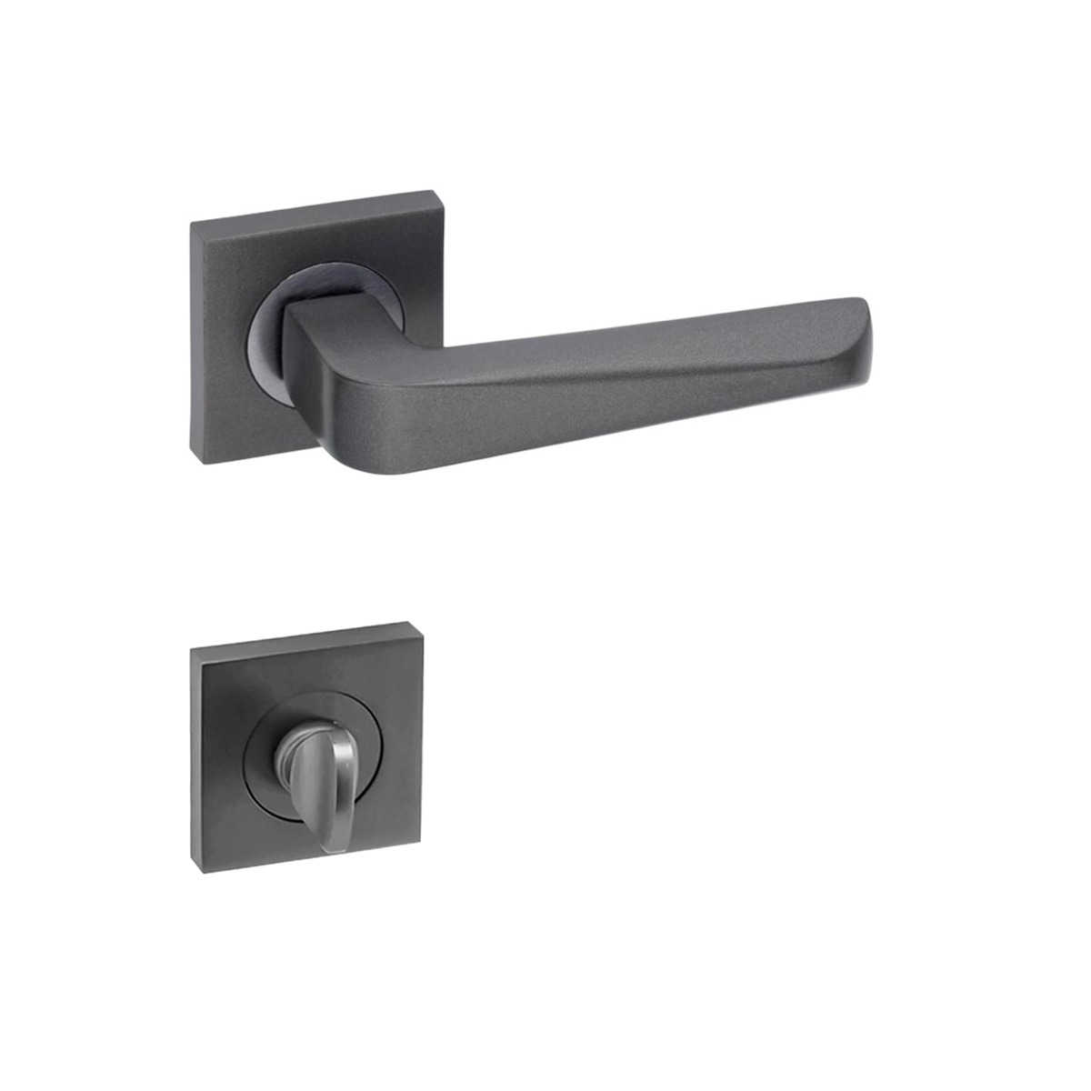 Arpat Rosa Kare Rozetli Kapı Kolu Süper Füme ( Antrasit ) WC - Görsel 2