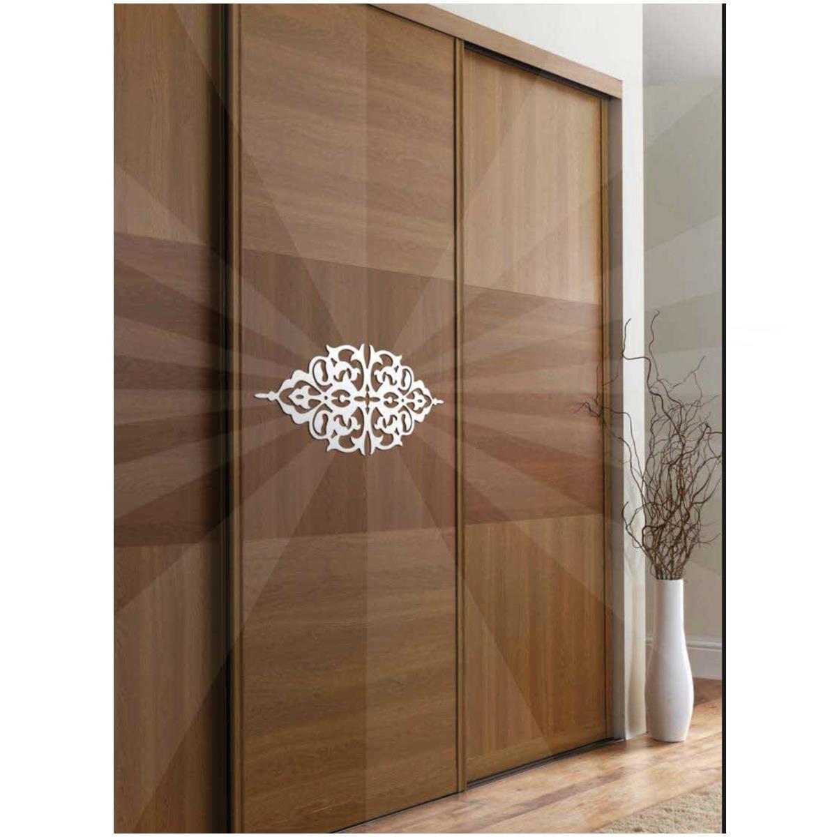 D-12 Gümüş 46 x 22 cm Sibu Aynalı Pleksi Mobilya Dolap Süsü - Görsel 2