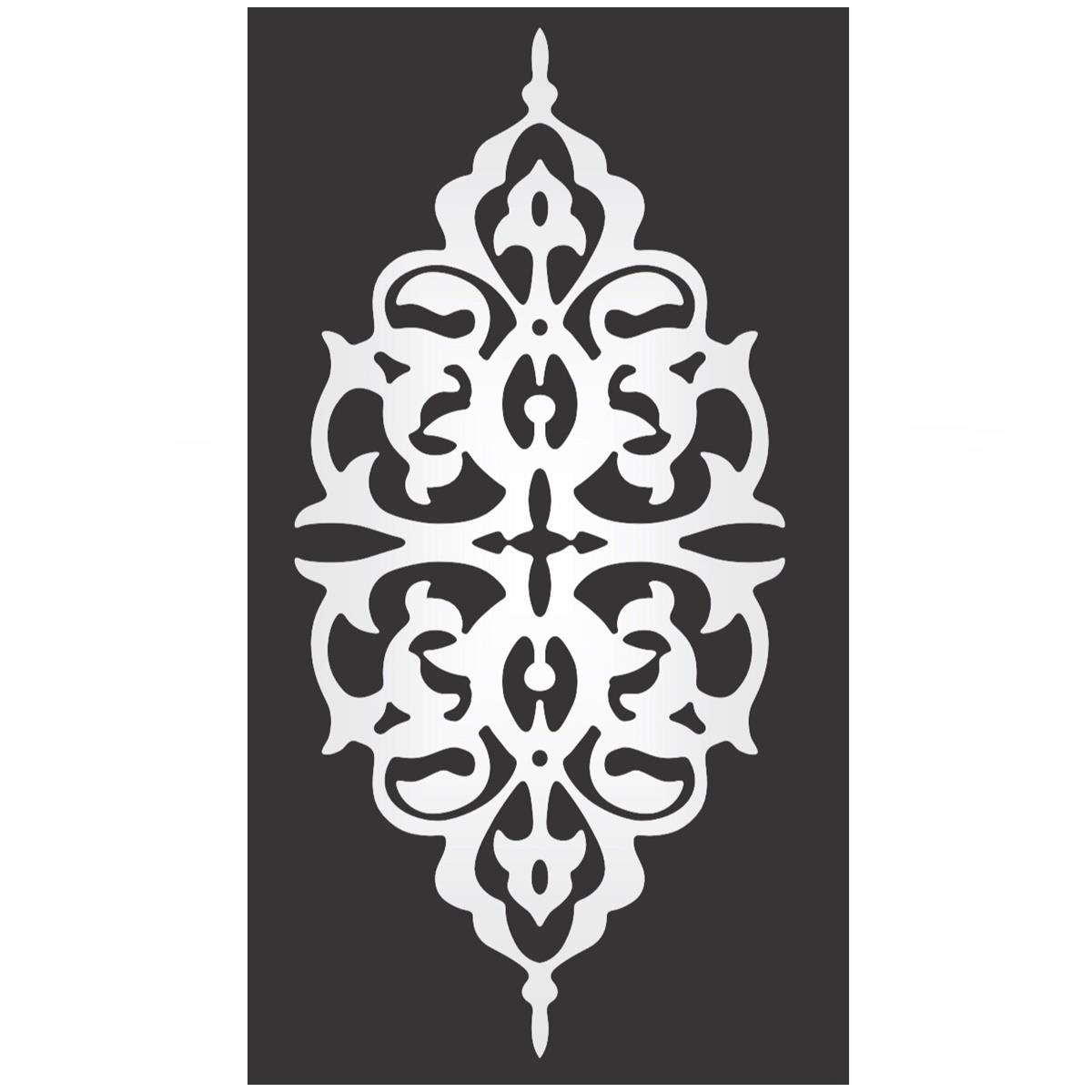 D-12 Gümüş 35 x 16 cm Sibu Aynalı Pleksi Mobilya Dolap Süsü - Görsel 3