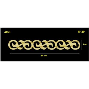 D-20 Altın 80 x 9 cm Sibu Aynalı Pleksi Mobilya Dolap Süsü