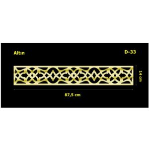 D-33 Altın 87,5 x 14 cm Sibu Aynalı Pleksi Mobilya Dolap Süsü
