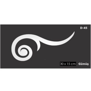 D-45 Gümüş 30 x 15 cm Sibu Aynalı Pleksi Mobilya Dolap Süsü