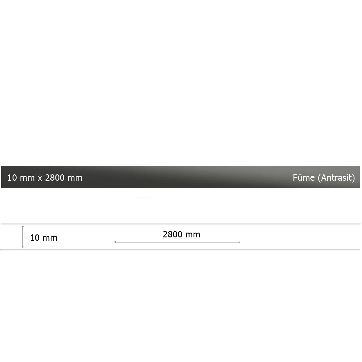 10 mm x 2800 mm Antrasit Sibu Aynalı Pleksi Şerit Mobilya Süsü - Görsel 3