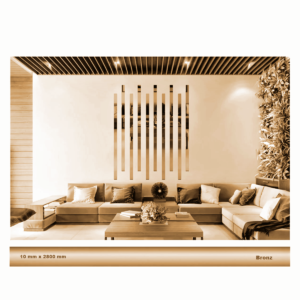 10 mm x 2800 mm Bronz Sibu Aynalı Pleksi Şerit Mobilya Süsü