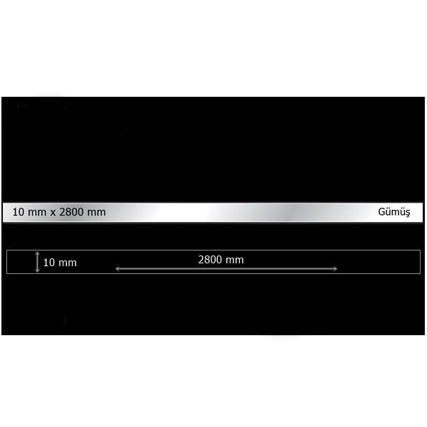 10 mm x 2800 mm Gümüş Sibu Aynalı Pleksi Şerit Mobilya Süsü - Görsel 4