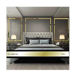 15 mm x 2800 mm Altın Sibu Aynalı Pleksi Şerit Mobilya Süsü