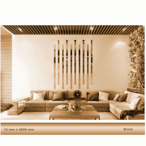 15 mm x 2800 mm Bronz Sibu Aynalı Pleksi Şerit Mobilya Süsü