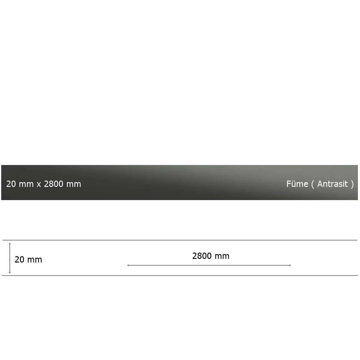 20 mm x 2800 mm Antrasit Sibu Aynalı Pleksi Şerit Mobilya Süsü - Görsel 3