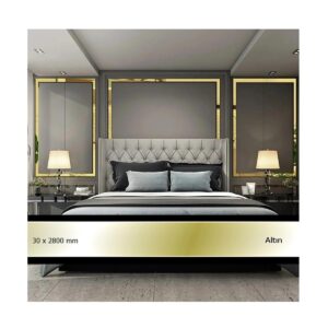 30 mm x 2800 mm Altın Sibu Aynalı Pleksi Şerit Mobilya Süsü