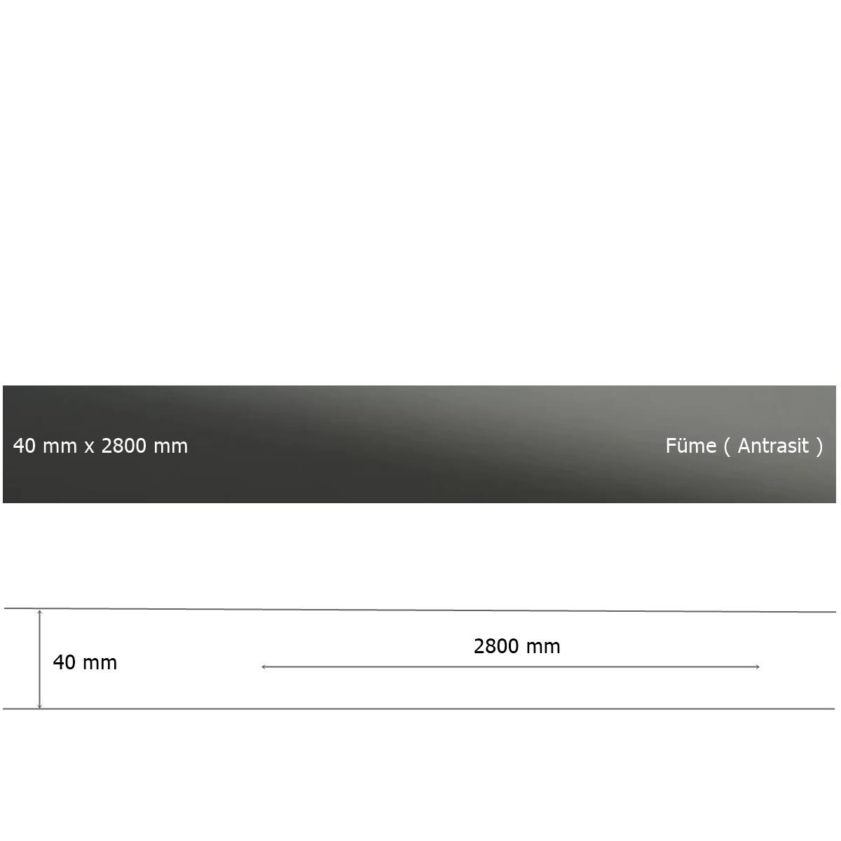 40 mm x 2800 mm Antrasit Sibu Aynalı Pleksi Şerit Mobilya Süsü - Görsel 3