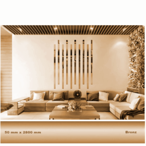 50 mm x 2800 mm Bronz Sibu Aynalı Pleksi Şerit Mobilya Süsü
