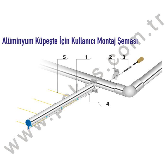 Pakas Balkon Çamaşır Kurutma Askısı Yuvarlak Küpeşte Pks 01 Bronz - Görsel 3