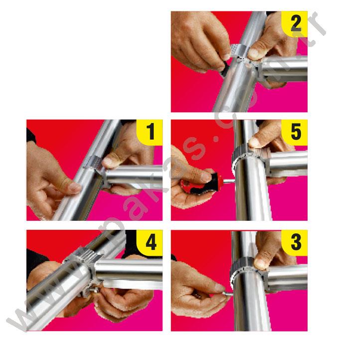 Pakas Balkon Çamaşır Kurutma Askısı Yuvarlak Küpeşte Pks 01 Bronz - Görsel 4