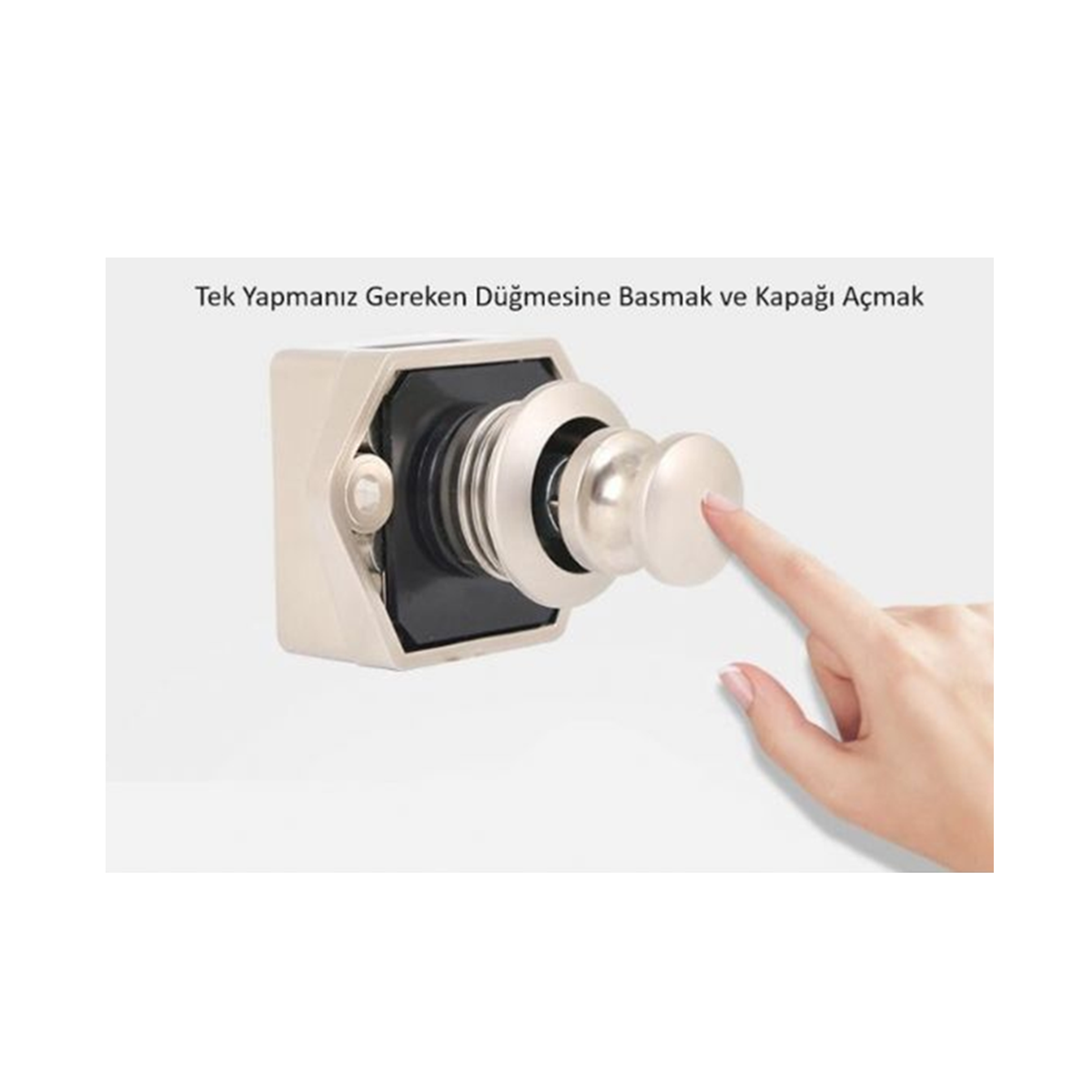 Karavan ve Tekneler için Basmalı Çekmece Dolap Kilidi Saten - Görsel 7