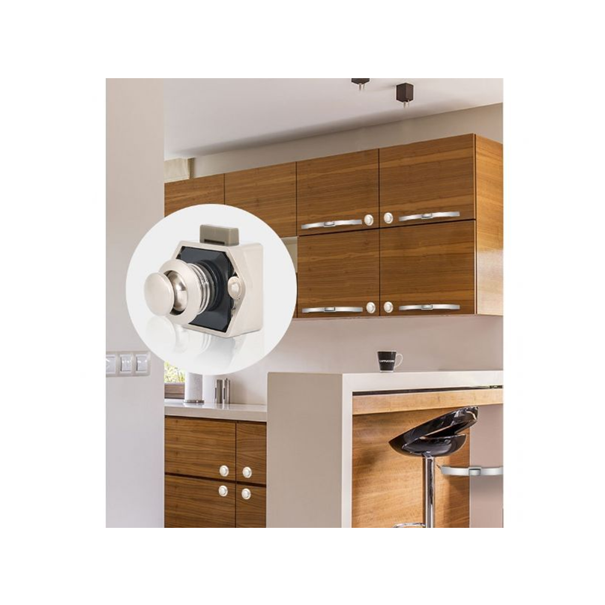 Karavan ve Tekneler için Basmalı Çekmece Dolap Kilidi Saten - Görsel 8