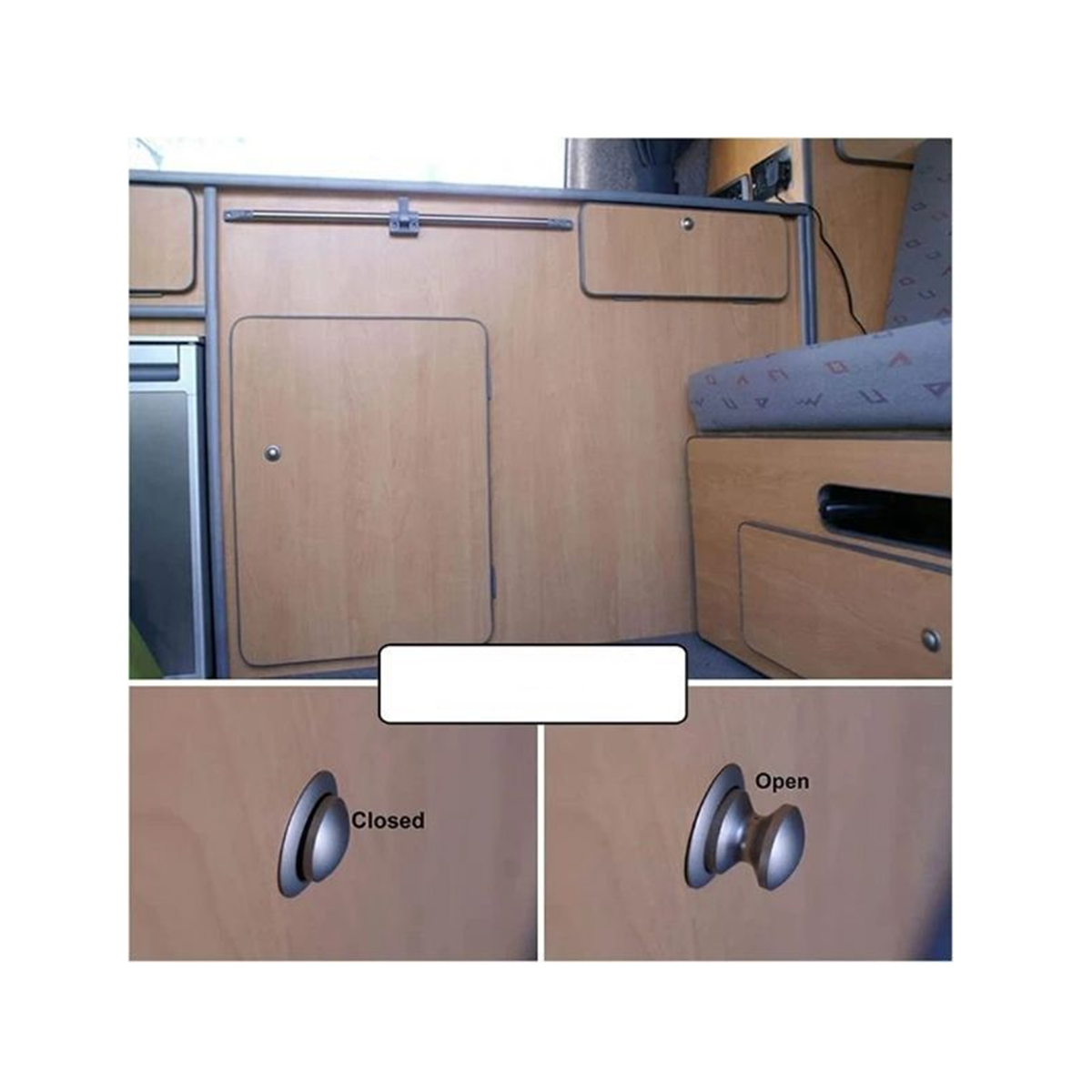 Karavan ve Tekneler için Basmalı Çekmece Dolap Kilidi Saten - Görsel 10