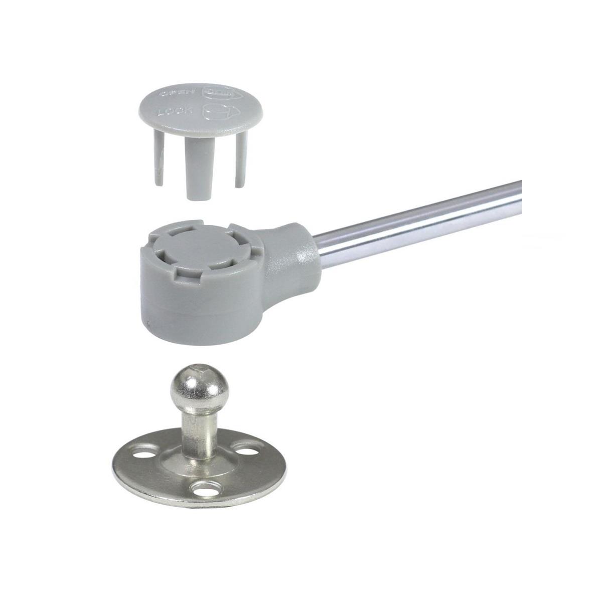 Gazlı Amortisör Piston 120 N Kalkar Dolap Kapakları için 27 cm Gri - Görsel 4