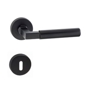 Doğanlar BS Lüx Rozetli Oda Kapı Kolu Mat Siyah