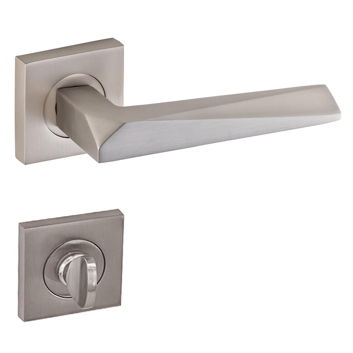 Doğanlar Konsept Prizma Lüx Kare Rozetli Kapı Kolu Saten Wc