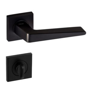 Doğanlar Penta Kare Rozetli Wc Kapı Kolu Mat Siyah