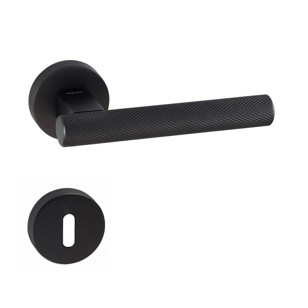 Doğanlar Bont Lüx Rozetli Oda Kapı Kolu Mat Siyah - Görsel 2