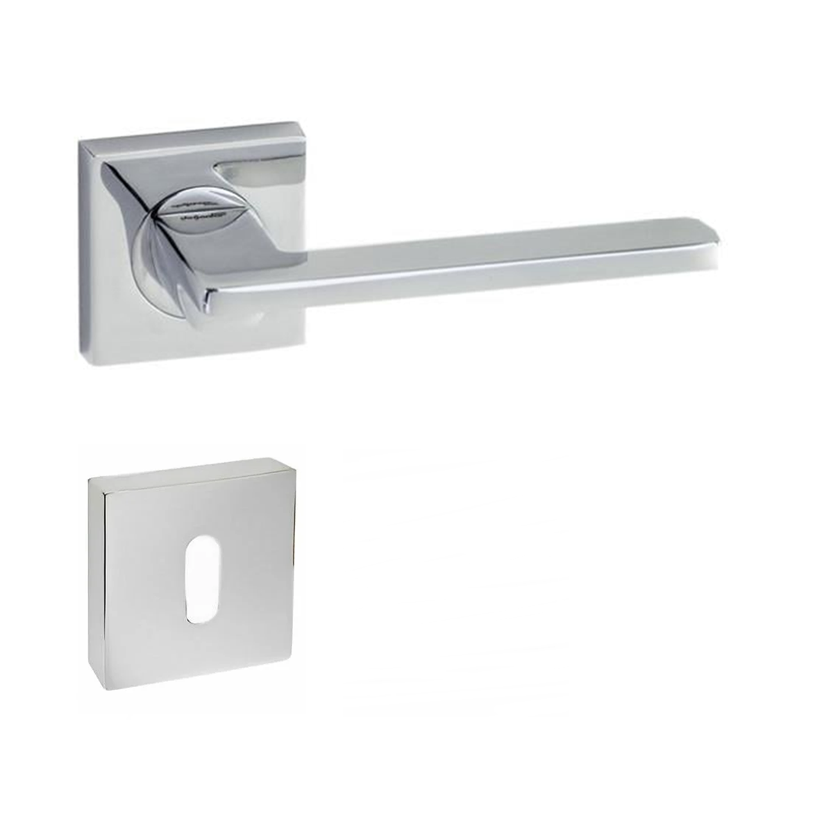 Doğanlar Pera Lüx Kare Rozetli Kapı Kolu Krom Oda - Görsel 2