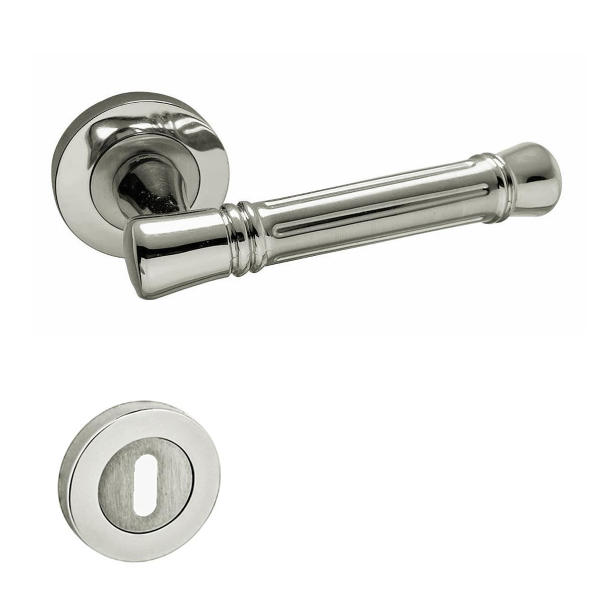 Doğanlar Konsept Venedik Rozetli Kapı Kolu Nikel Saten Oda