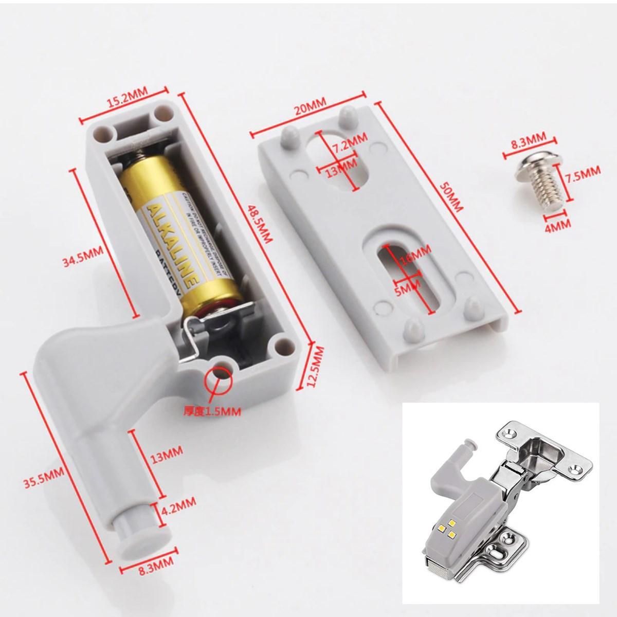 6 Adet Dolap Içi Sensörlü Menteşe Lambası Led Pilleri Dahil - Görsel 9