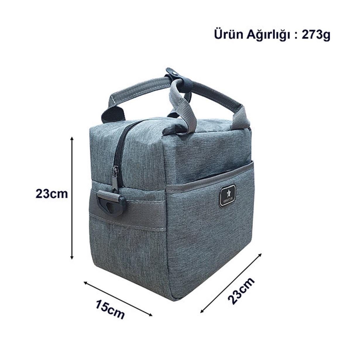 Termo Termal Kol Çantası 8 Litre Termos Çanta Buzluk Gri - Görsel 2