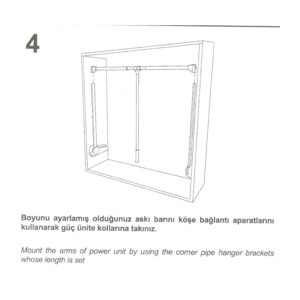Hands Lift Gardrop Dolap Elbise Askı Asansörü Gri - Görsel 10