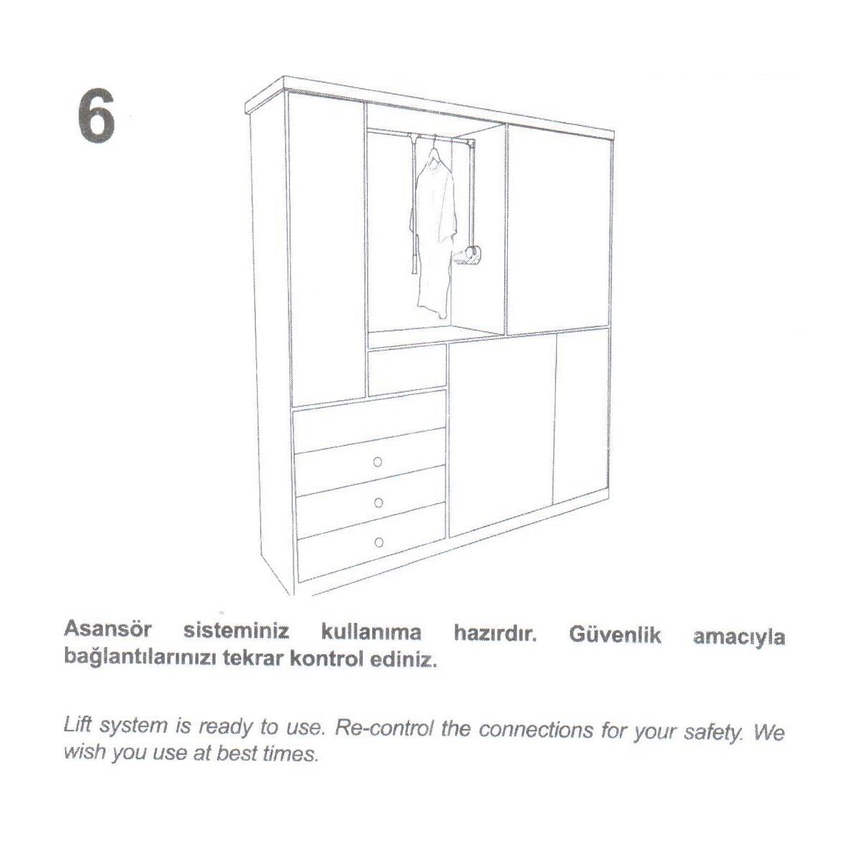 Hands Lift Gardrop Dolap Elbise Askı Asansörü Gri - Görsel 12