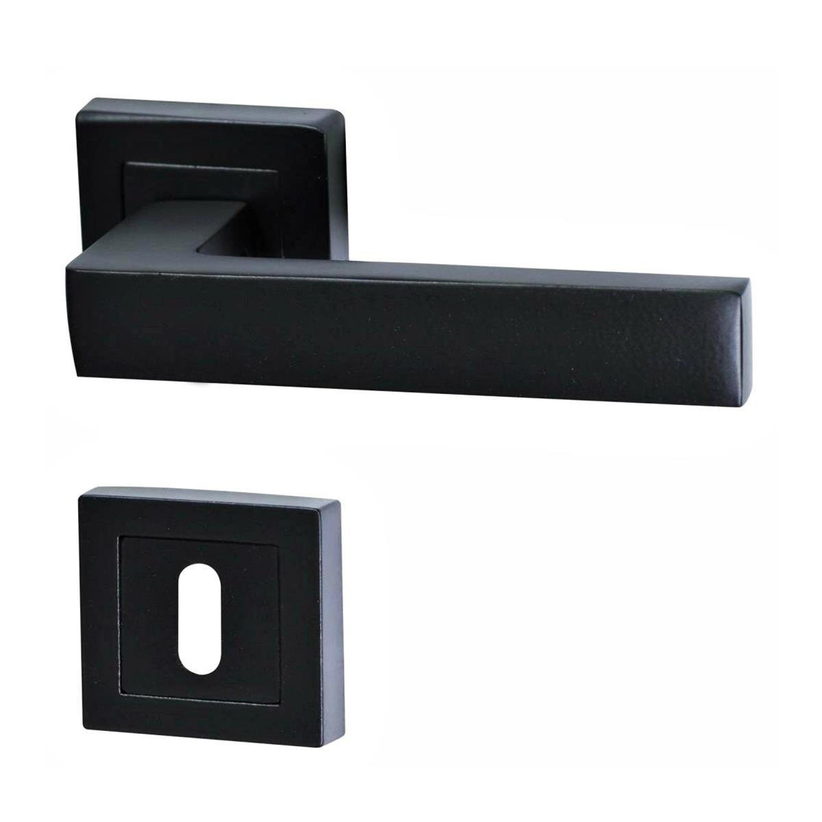 Hira Konak Kare Rozetli Kapı Kolu Siyah Oda - Görsel 2