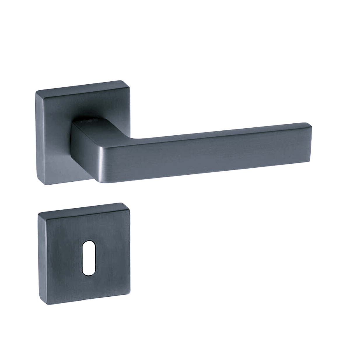 Hira Konak Safari Kare Rozetli Kapı Kolu Antrasit ( Füme ) Oda