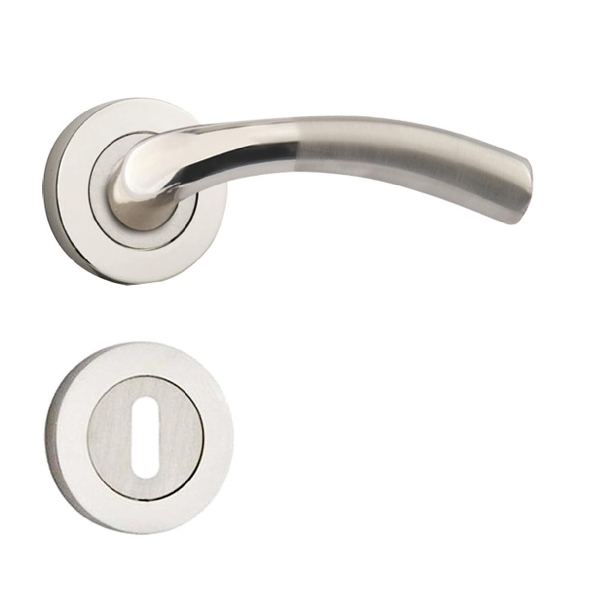 Hira Marmaris Nikel Saten Rozetli Kapı Kolu Alüminyum Oda - Görsel 2