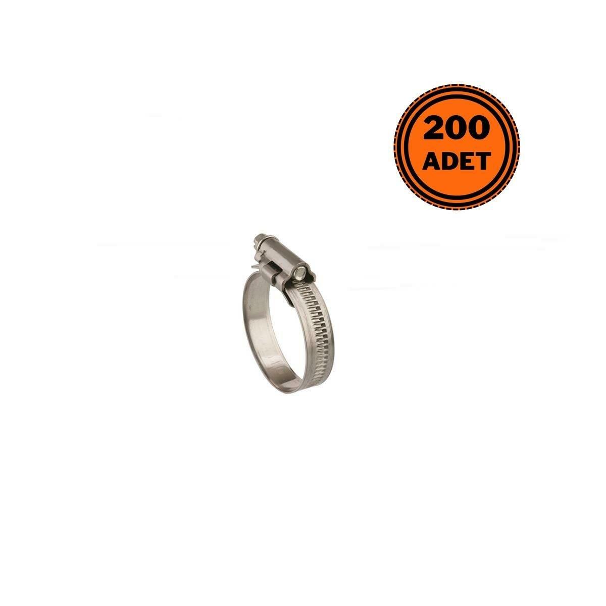 Mikalor 200 Adet W2 Hortum Kelepçesi 8-16 mm 430 Paslanmaz